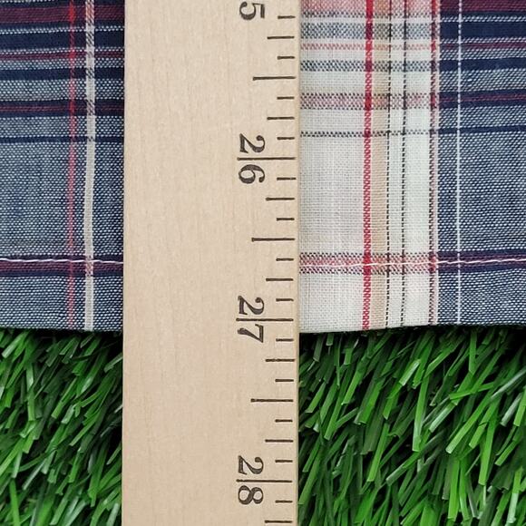Vintage 80s Shadow Plaid Button Shirt Small 18x27 Poplin USA - Picture 10 of 10